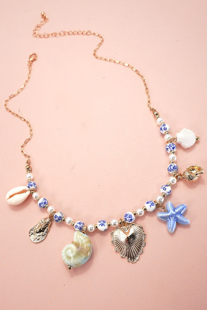 CHARM CERAMIC PORCELAIN NECKLACE-HEART SEA LIFE | 80N91706