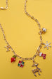 CHARM NECKLACE-RUDOLPH CHRISTMAS GIFT SOCKS BOW | 80N91715