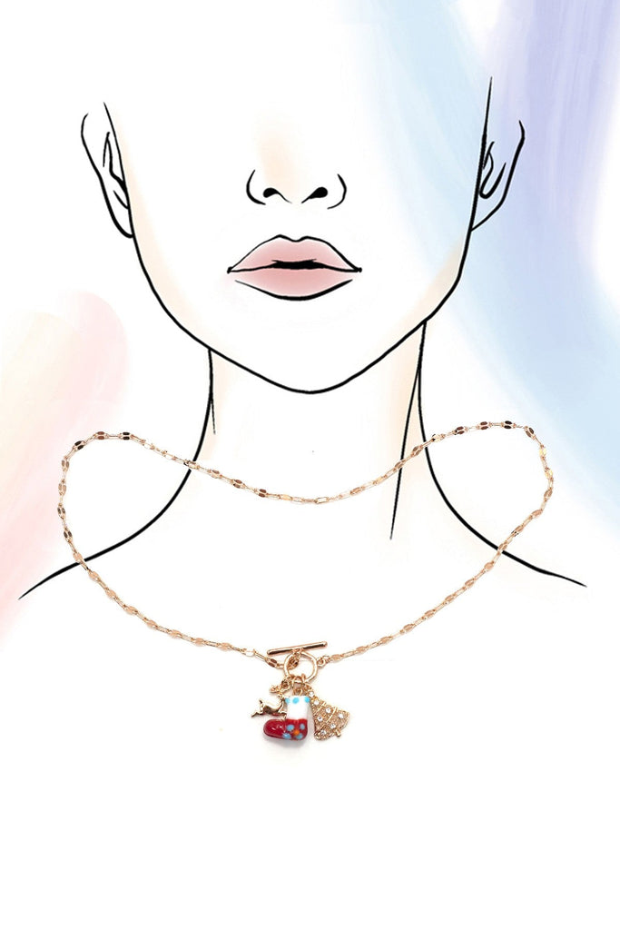 CHARM NECKLACE-CHRISTMAS SOCKS TREE RUDOLPH | 80N91712