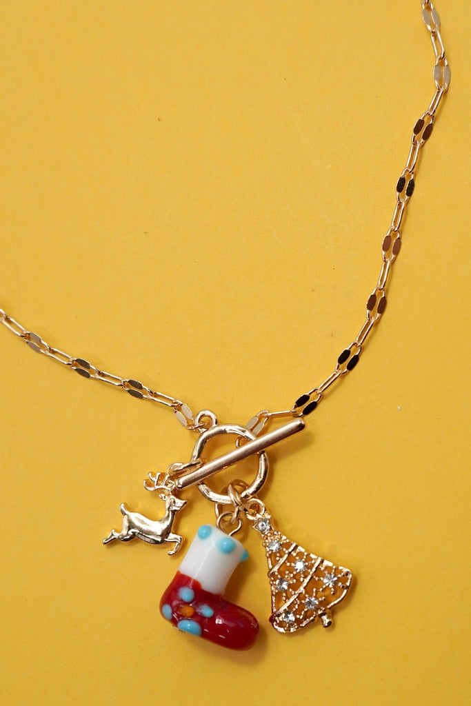 CHARM NECKLACE-CHRISTMAS SOCKS TREE RUDOLPH | 80N91712