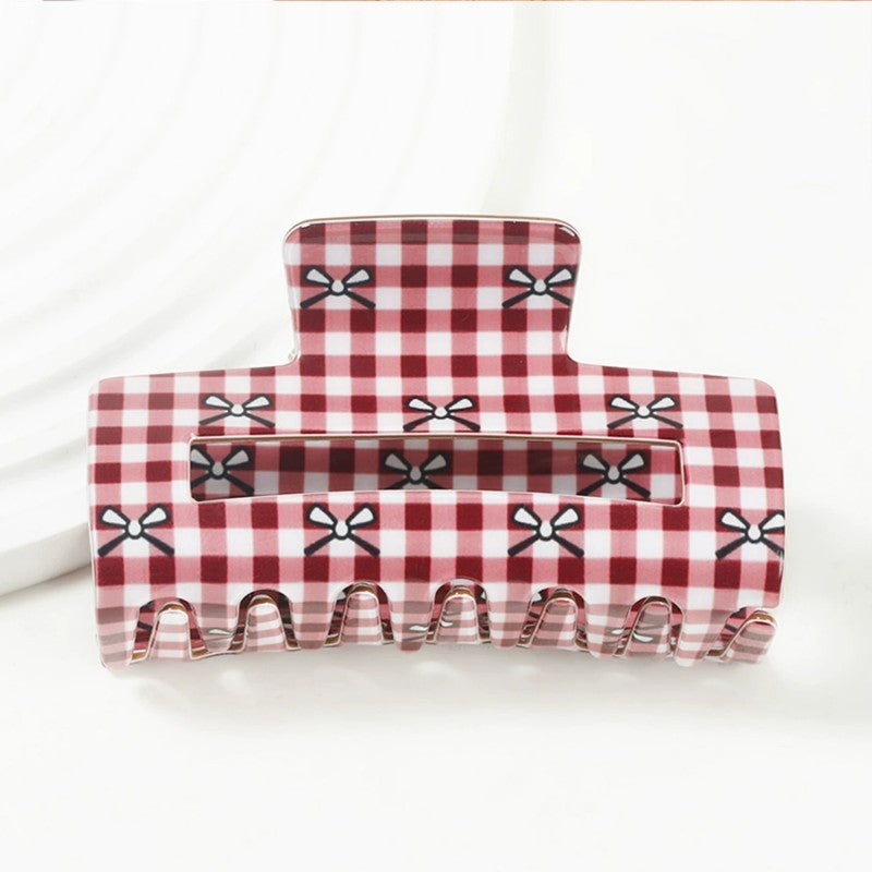 JUMBO BOW HEART RECTANGLE HAIR CLAW CLIPS | 40H935