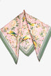 FLORAL BIRD PRINT SILKY FEEL BANDANA SCARF | 40SC641