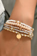 MULTILAYER BEADED CHAIN DISC CHARM BRACELET | 40B5160