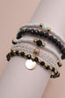 MULTILAYER BEADED CHAIN DISC CHARM BRACELET | 40B5160