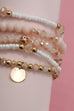 MULTILAYER BEADED CHAIN DISC CHARM BRACELET | 40B5160