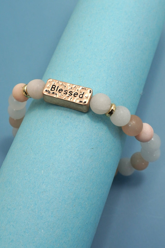 NATURAL STONE BELIEF BLESSED PERSONALIZED BRACELET | 40B5161