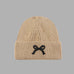 SOFT RIBBED KNIT BOW ACCENT BEANIES HAT | 40BN916