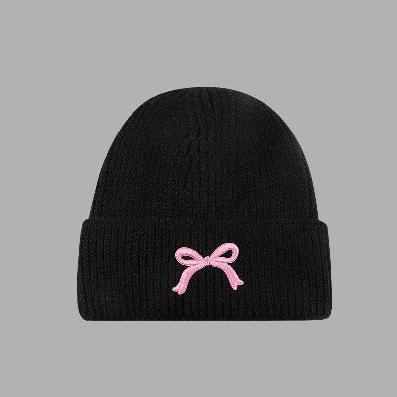 SOFT RIBBED KNIT BOW ACCENT BEANIES HAT | 40BN916