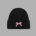 SOFT RIBBED KNIT BOW ACCENT BEANIES HAT | 40BN916