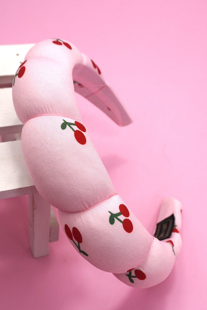 CHERRY PUFFED SPA HEADBAND HAIR BAND | 40HB172