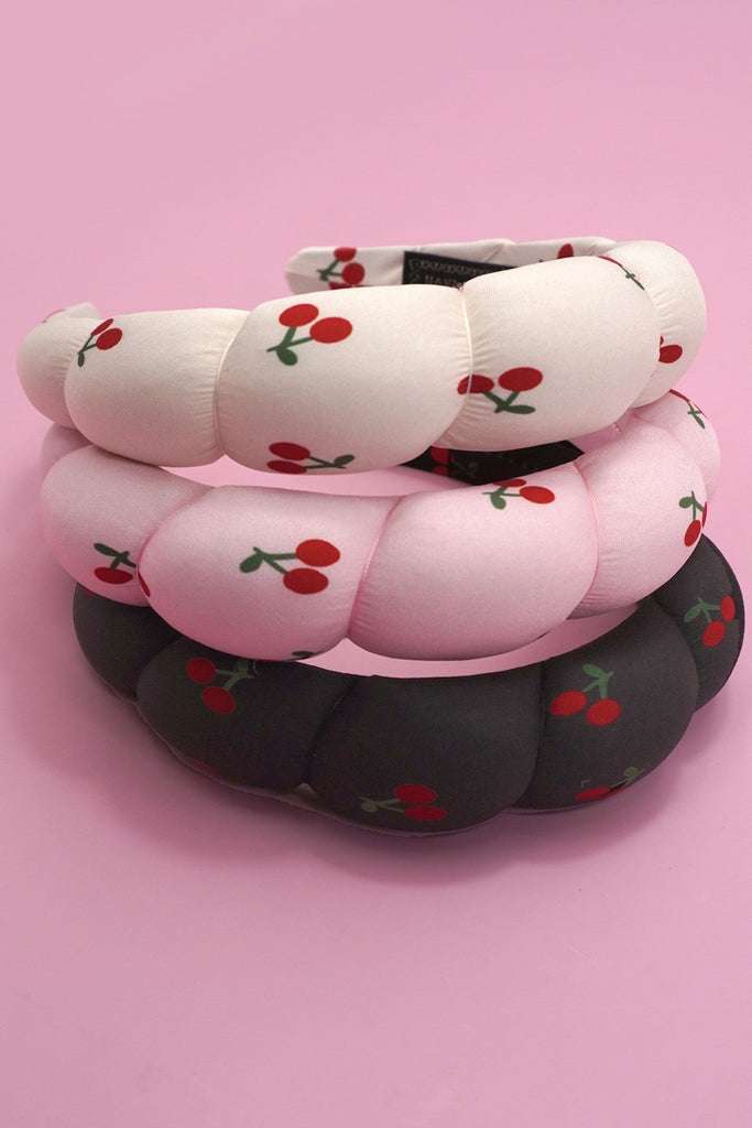 CHERRY PUFFED SPA HEADBAND HAIR BAND | 40HB172