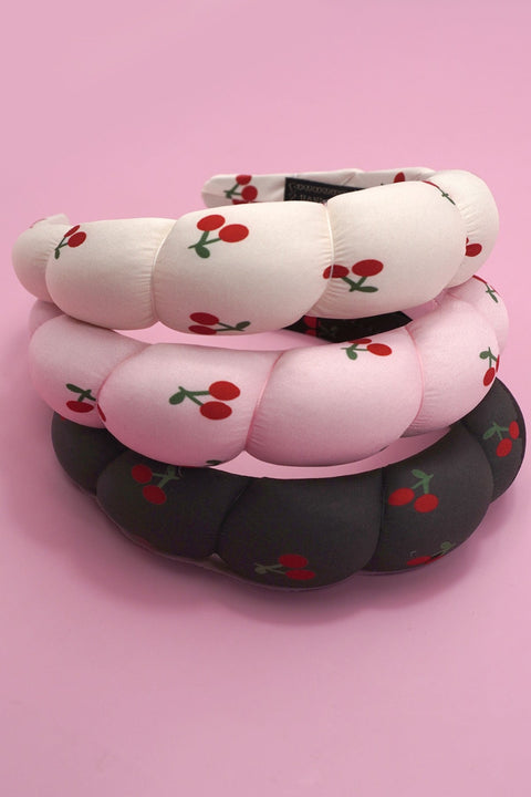 CHERRY PUFFED SPA HEADBAND HAIR BAND | 40HB172