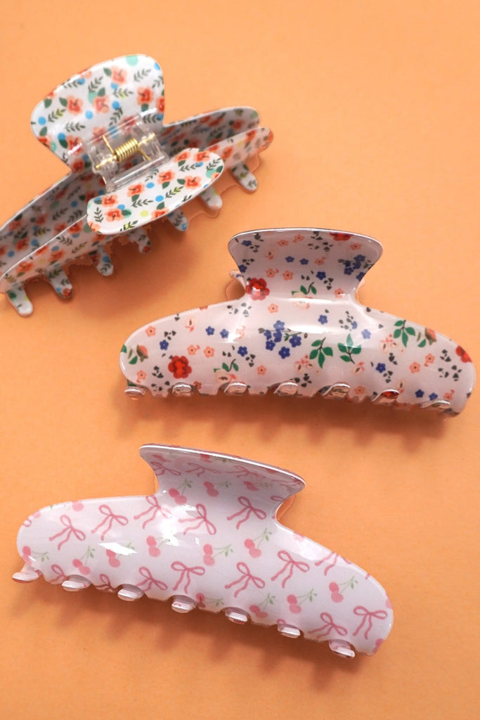 LARGE BOW FLOWER PRETTY HAIR CLAW CLIPS | 40H942
