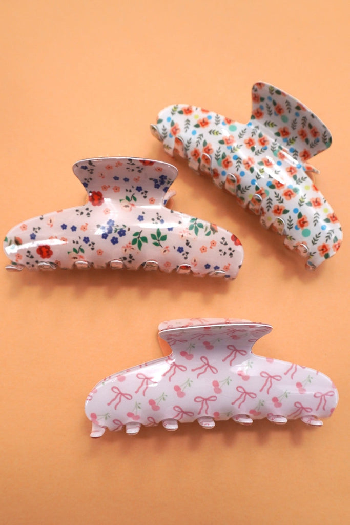 LARGE BOW FLOWER PRETTY HAIR CLAW CLIPS | 40H942