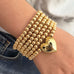 BALL CHAIN BEAD HEART STRETCHABLE BRACELET | 40B5162