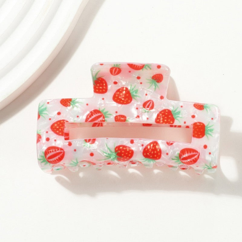 LARGE PVC FRUIT STRAWBERRY LEMON HAIR CLAW CLIPS | 40H944