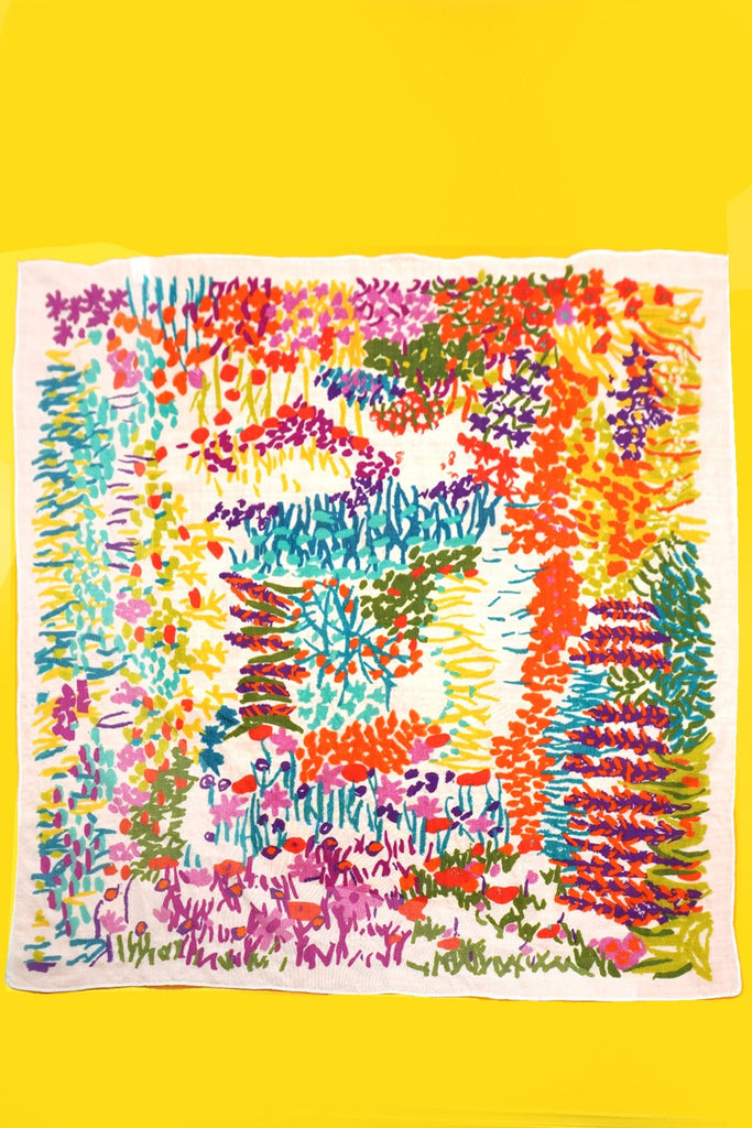 COTTON FLORAL PRINT SILKY FEELING BANDANA SCARF | 40SC648