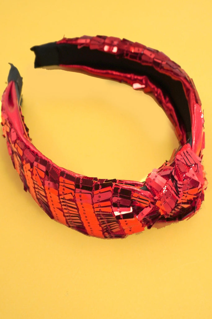 HOLIDAY SEQUIN EMBELLISHED KNOT HEADBAND | 40HB174