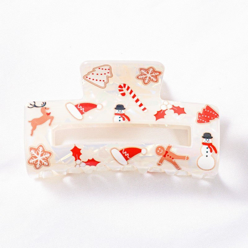 CHRISTMAS TREE SANTA HOLIDAY HAIR CLAW | 40H947