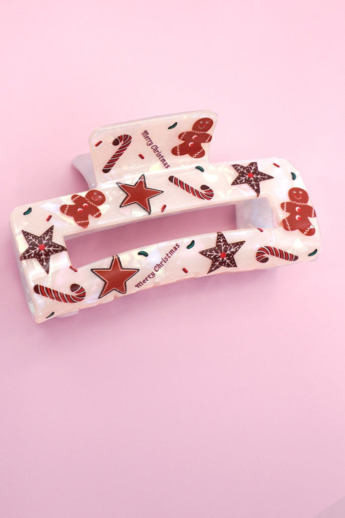 CHRISTMAS TREE SANTA HOLIDAY HAIR CLAW | 40H947