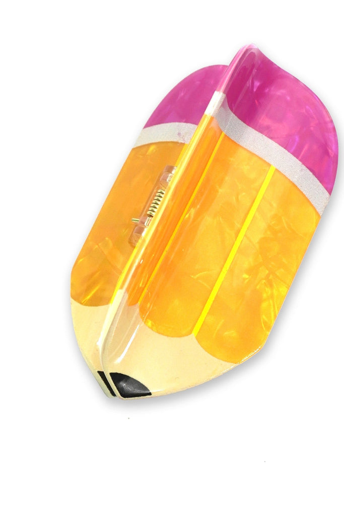 JUMBO PVC FUN SCHOOL PENCIL HAIR CLAW CLIPS | 40H951