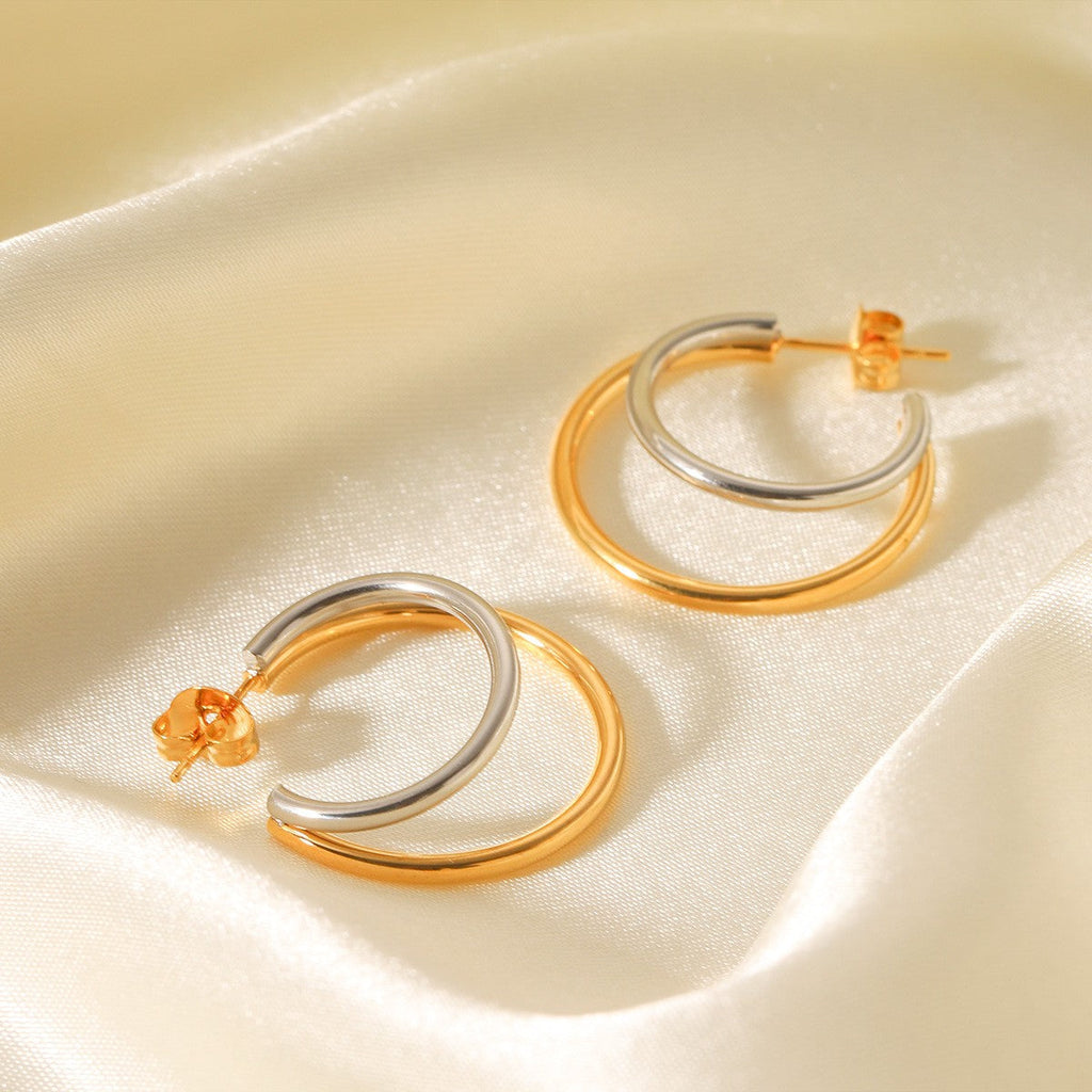 18K Stainless Steel Tarnish Free Waterproof Hoop | 40E374