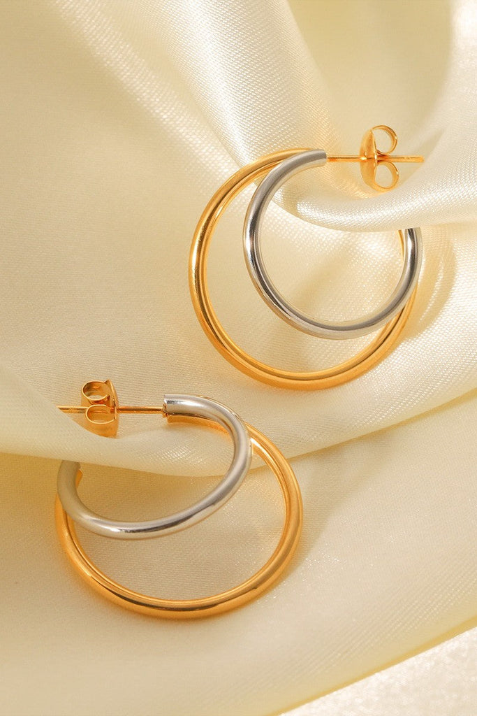 18K Stainless Steel Tarnish Free Waterproof Hoop | 40E374