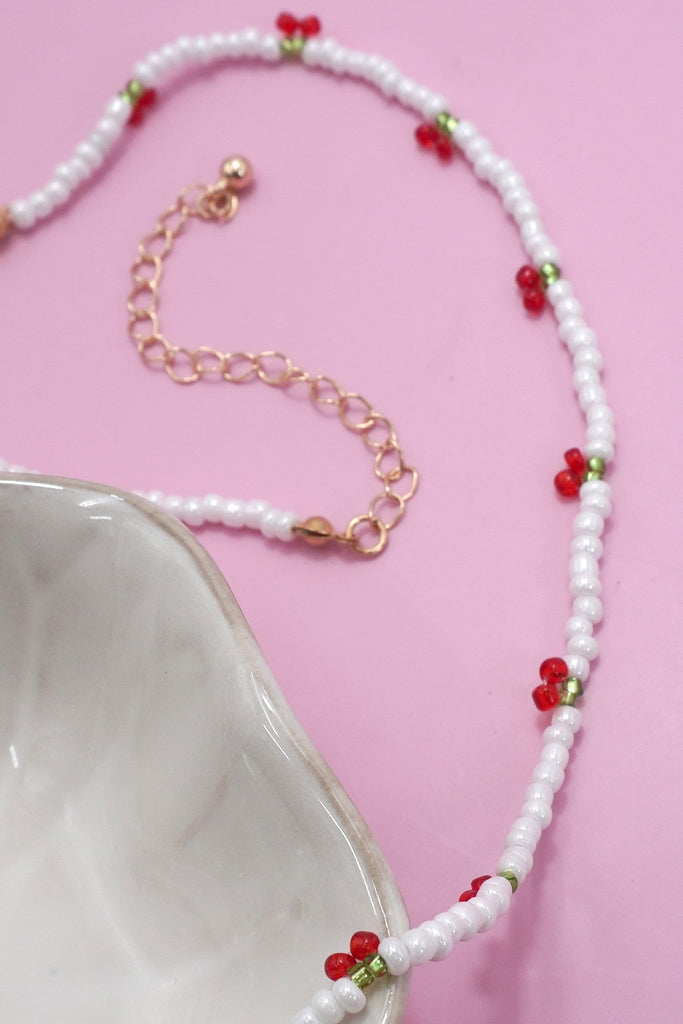 PEARL BEADED CHERRY ACCENT NECKLACE | 80N91774
