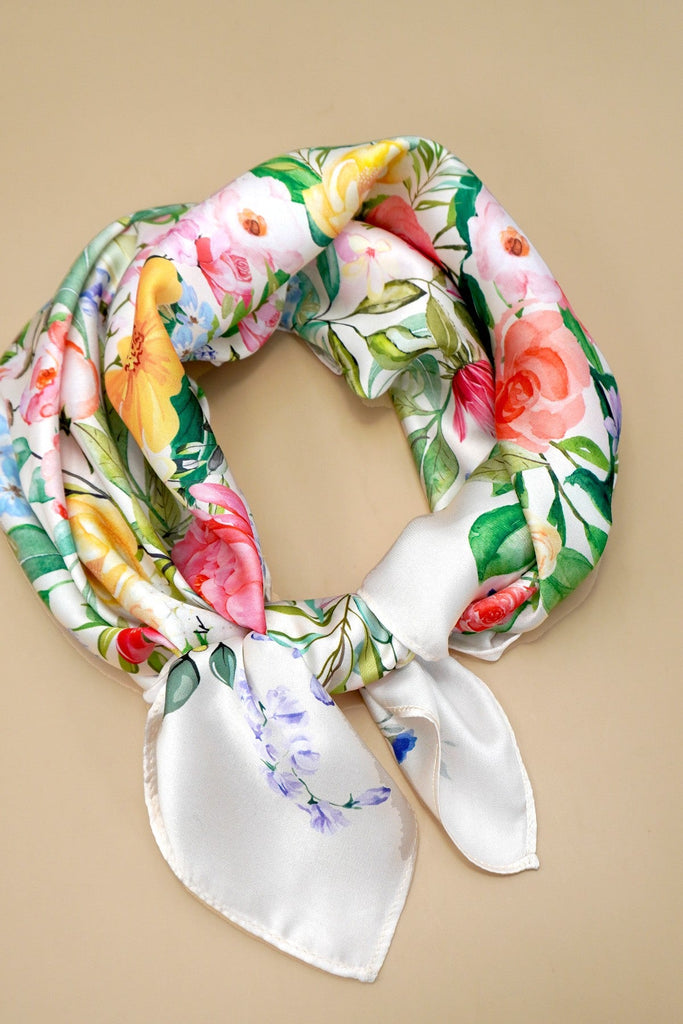 LARGE FLORAL PRINT BANDANA SCARF | 40SC658