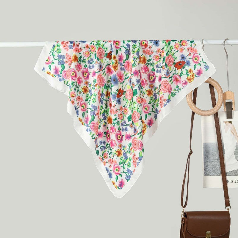 LARGE FLORAL PRINT BANDANA SCARF | 40SC656