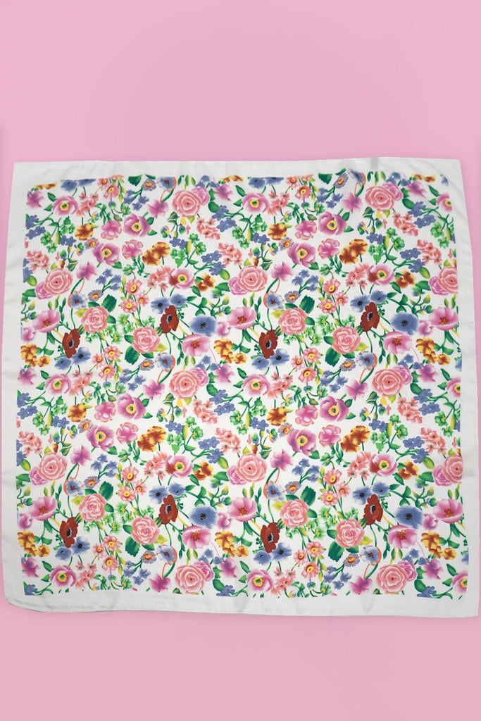 LARGE FLORAL PRINT BANDANA SCARF | 40SC656