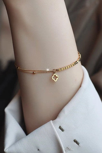 18K STAINLESS STEEL TARNISH FREE CLOVER BRACELET | 40B5166