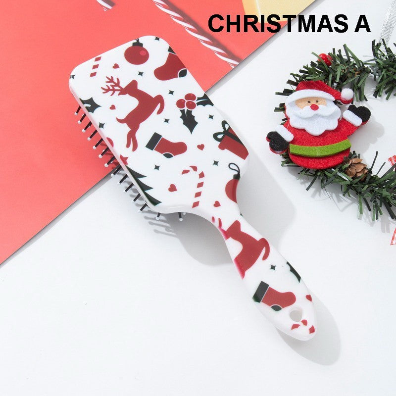 CHRISTMAS HOLIDAY DETANGLE PADDLE HAIR BRUSH COMB | 40HC106