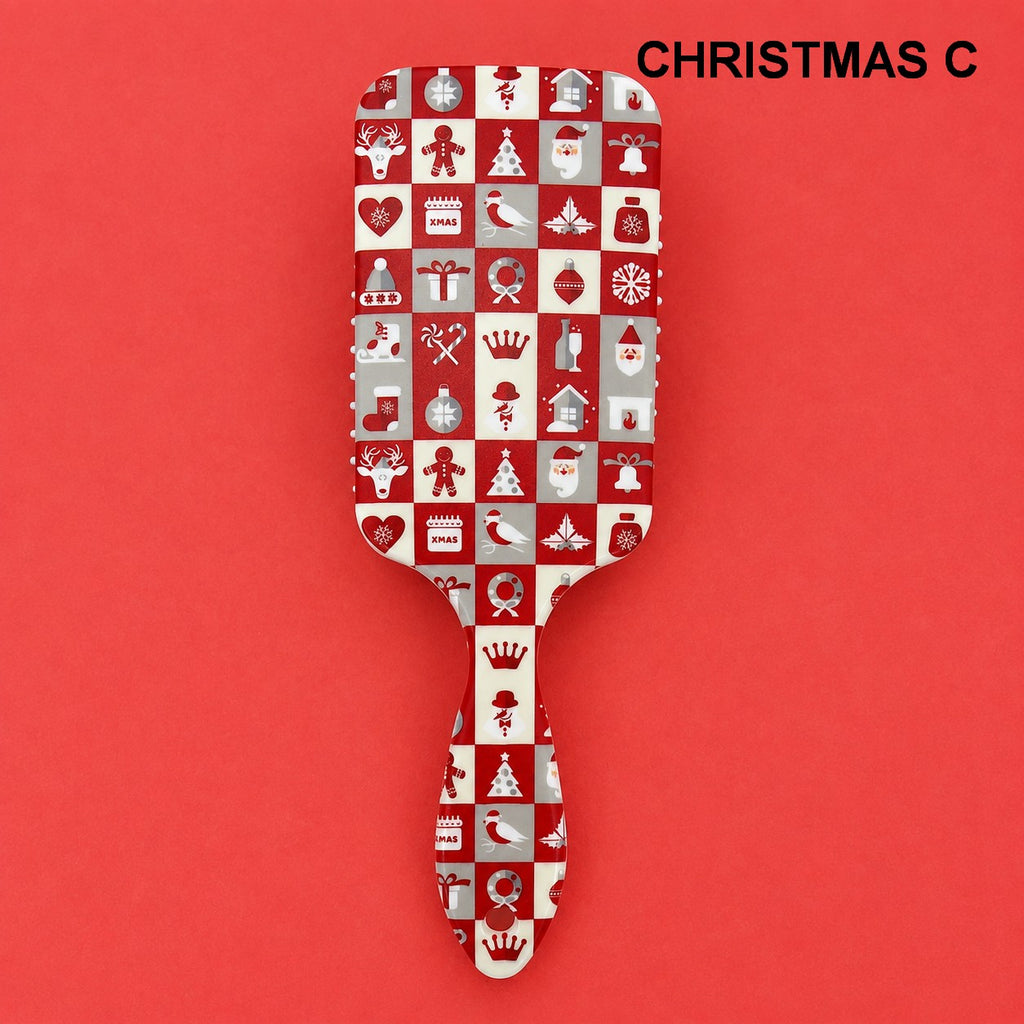 CHRISTMAS HOLIDAY DETANGLE PADDLE HAIR BRUSH COMB | 40HC106