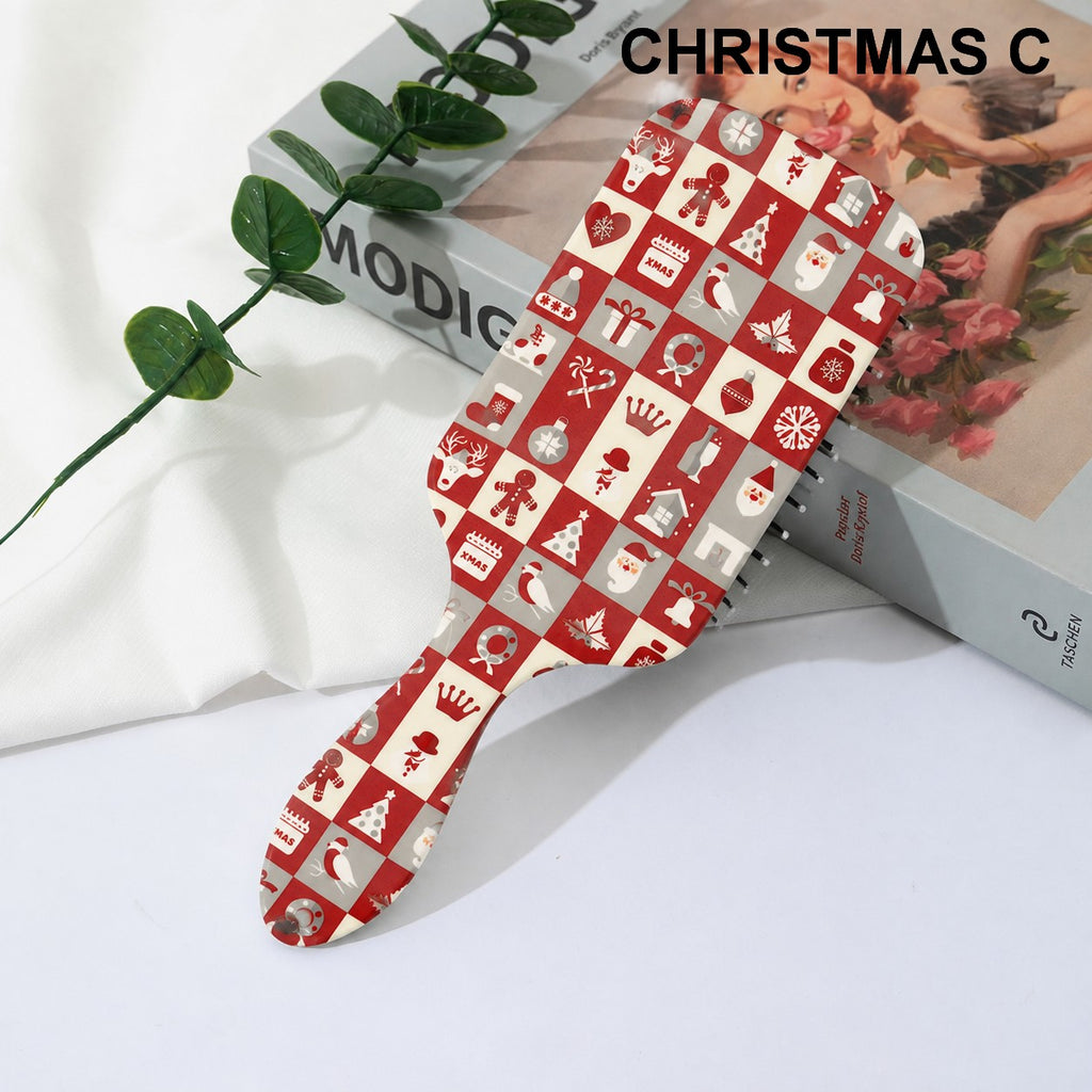 CHRISTMAS HOLIDAY DETANGLE PADDLE HAIR BRUSH COMB | 40HC106