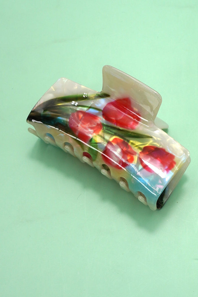 LARGE FLORAL HAIR CLAW CLIPS | 40H959