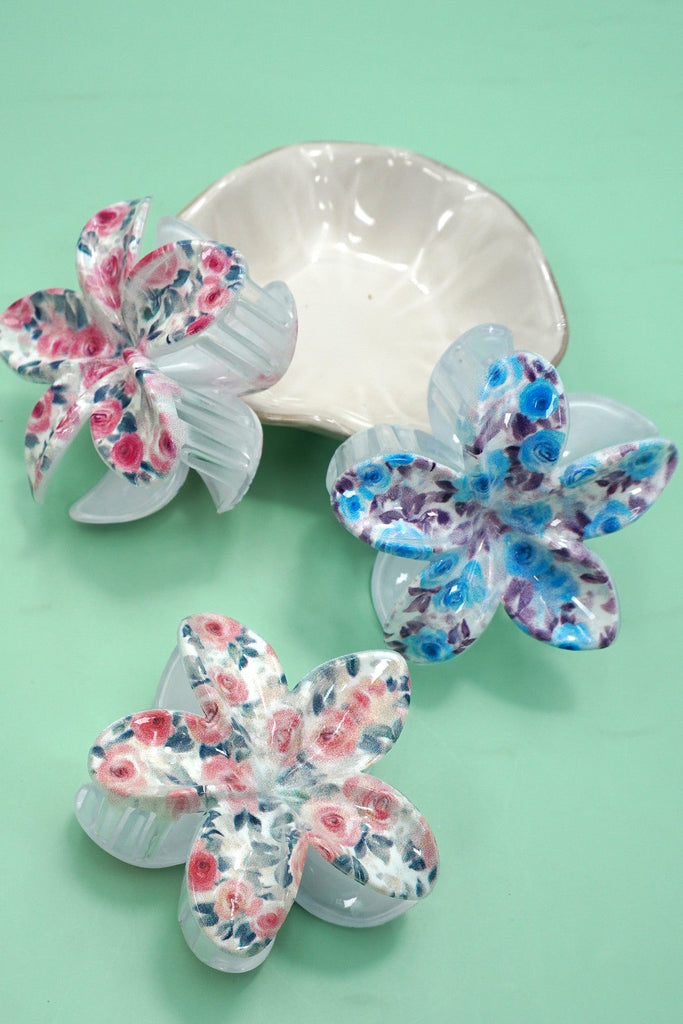 FLOWER FLORAL HAIR CLAW CLIPS | 40H960