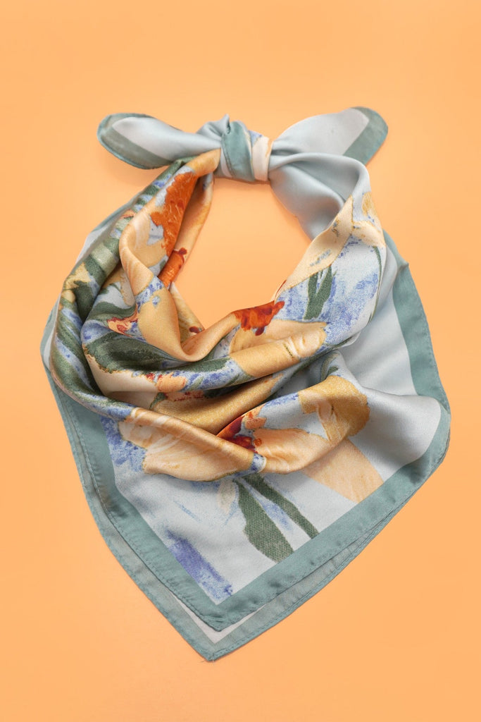 LARGE FLORAL PRINT BANDANA SCARF | 40SC659