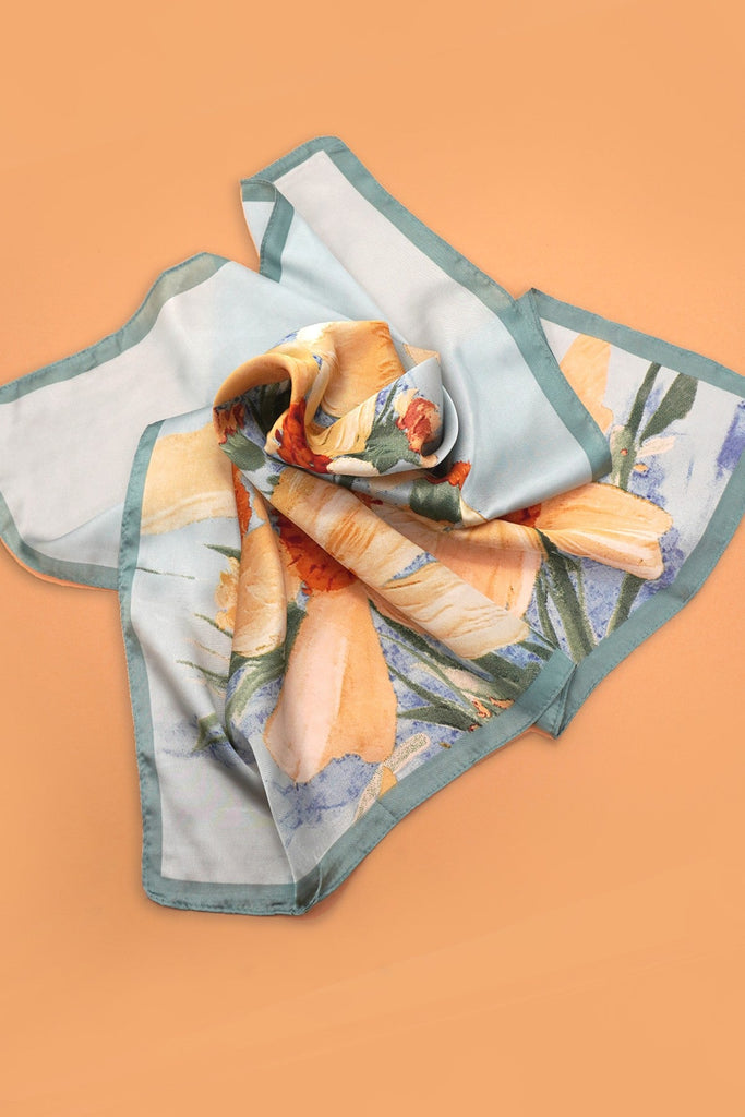 LARGE FLORAL PRINT BANDANA SCARF | 40SC659