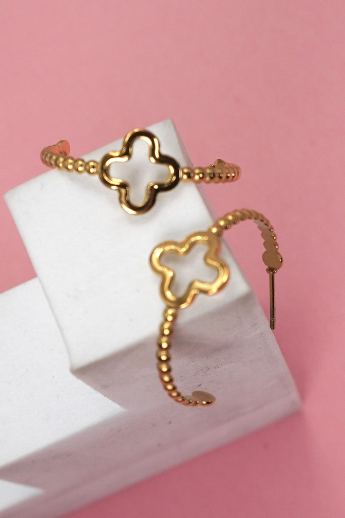 18K Stainless Steel Tarnish Free Waterproof Hoop | 40E379