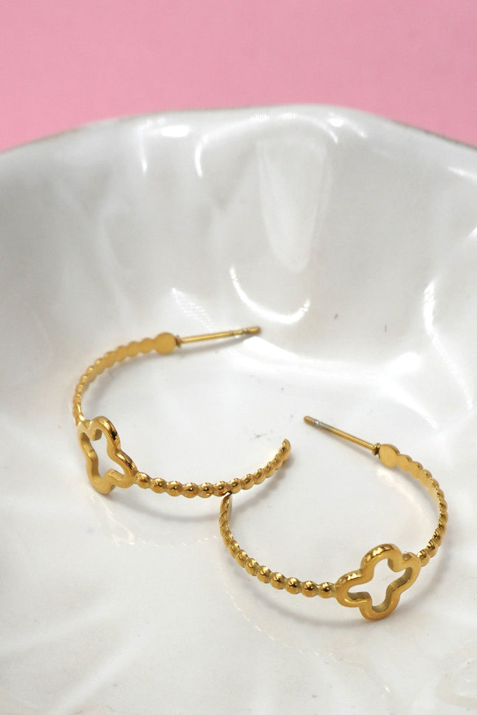 18K Stainless Steel Tarnish Free Waterproof Hoop | 40E379