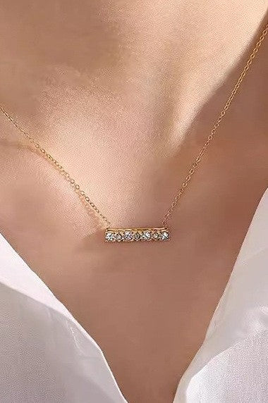 18K STAINLESS STEEL TARNISH FREE BAR NECKLACE | 40NK9519