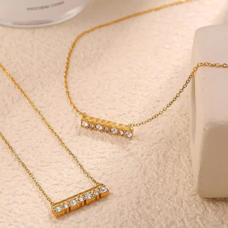 18K STAINLESS STEEL TARNISH FREE BAR NECKLACE | 40NK9519