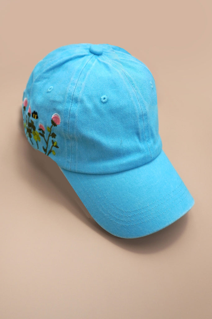 EMBROIDERY FLORAL BASEBALL CAP HAT | 40HW737