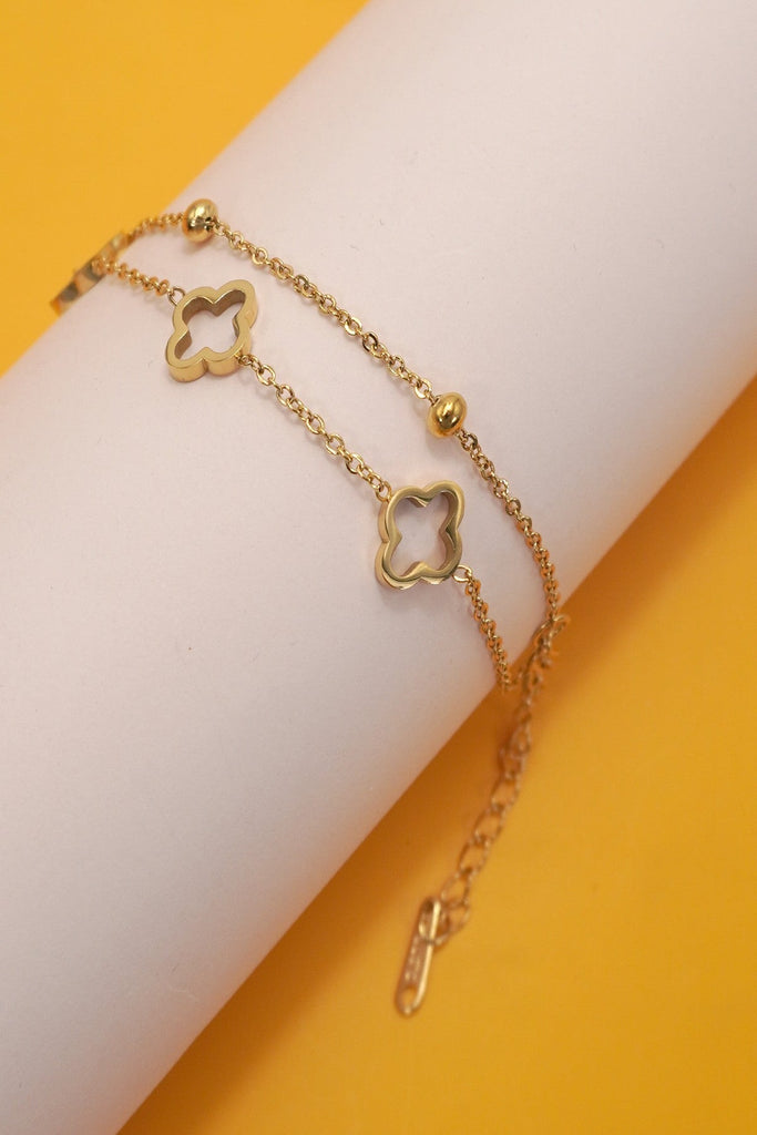 18K STAINLESS STEEL TARNISH FREE CLOVER BRACELET | 40B5174