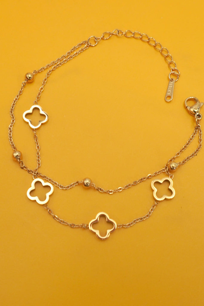 18K STAINLESS STEEL TARNISH FREE CLOVER BRACELET | 40B5174