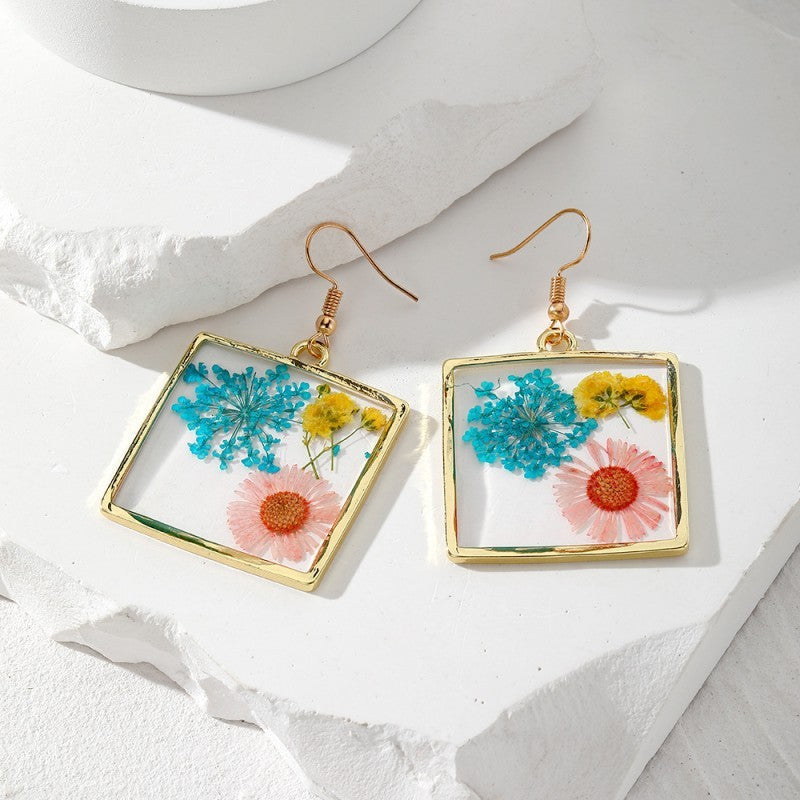 Vintage Dried Flower Earrings | 40E384