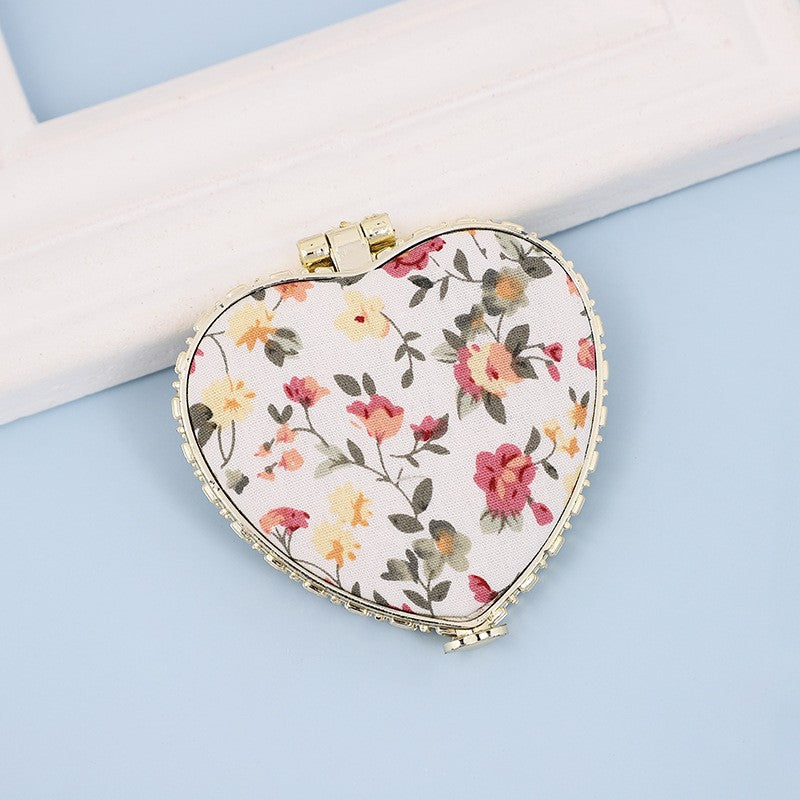 TRAVEL POCKET COMPACT HANDHELD FLORAL MIRROR | 40M103