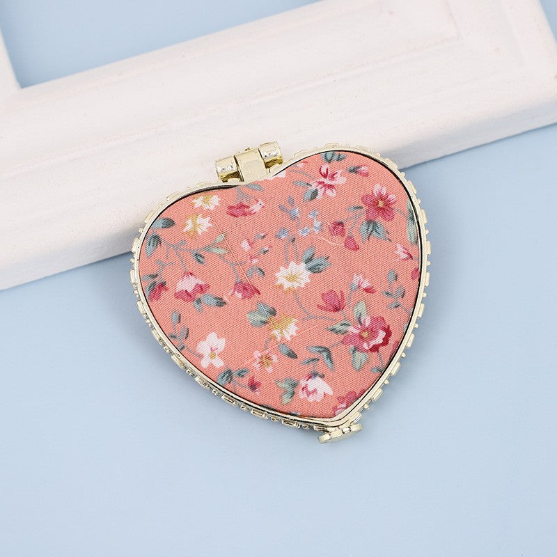 TRAVEL POCKET COMPACT HANDHELD FLORAL MIRROR | 40M103