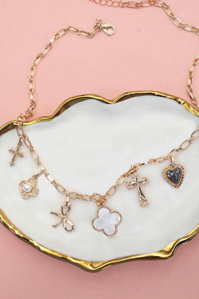 CHARM NECKLACE-CLOVER BOW CROSS HEART FLOWER | 80N91988 – JOSSLYN
